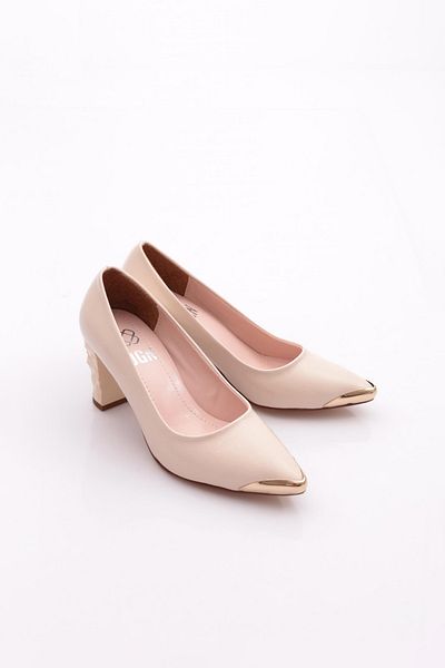 DGN Women's Pointed Toe Low-Cut Heeled Shoes Skin Wrinkled Patent Leather 6672621