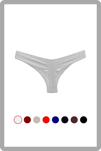 MİSTİRİK Stretchy and Soft Patterned White String Model Panties - Half Lace Table