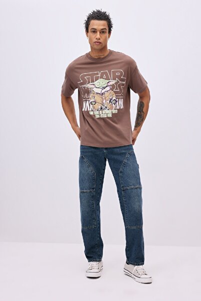 DeFacto Star Wars Patterned Unisex Oversize T-shirt - Crew Neck, Short Sleeve C3797ax24sm