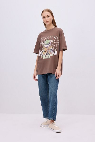 DeFacto Star Wars Patterned Unisex Oversize T-shirt - Crew Neck, Short Sleeve C3797ax24sm
