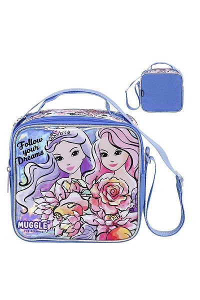 MUGGLE 2 Compartment Princess School Bag with Puller + Lunch Box with Thermos