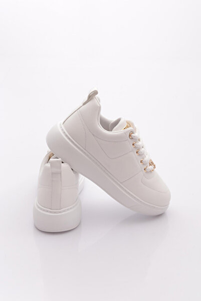 DGN Kadın Aksesuarlı Sneakers Ayakkabı Beyaz 122111039101