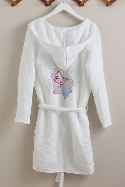 Tuğba Kuğu 4 Layer Muslin Bathrobe - Young Series - Watercolor Elsa