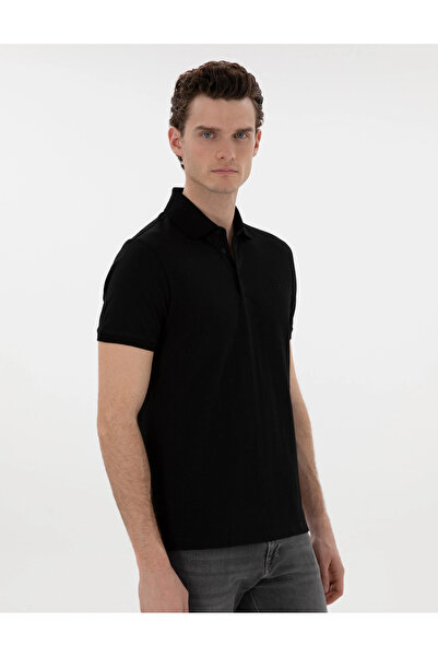 Pierre Cardin PİERRE CARDİN ΑΝΔΡΙΚΟ ΥΦΑΝΤΟ ΓΙΑΚΑ ΠΟΛΟ ΜΑΥΡΟ ΠΛΕΚΤΟ ΜΠΛΟΥΖΑ