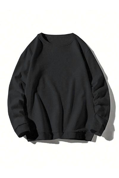 DUBU BUTİK Hanorac gros de iarnă Santa Barbara - Negru Imprimat Oversize Gros Iarnă Crew Gât
