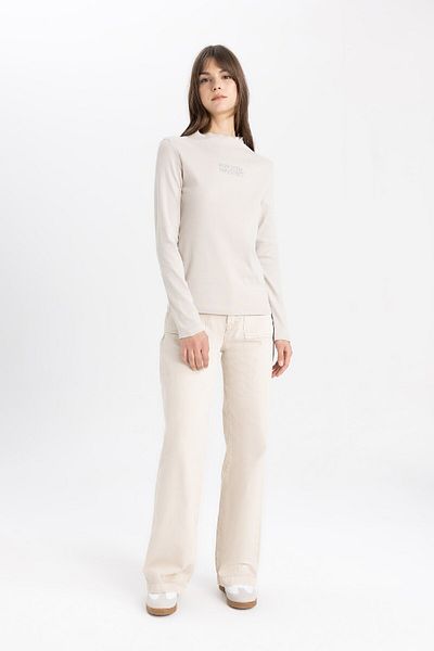 DeFacto Crew Neck Basic Solid Long Sleeve T-Shirt C5415Ax24Sp