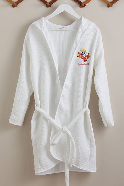 Tuğba Kuğu 4 Layer Muslin Bathrobe - For Baby Series - Yellow Red