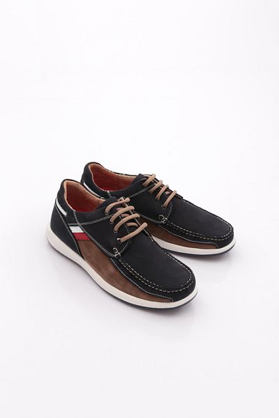 DGN Ανδρικά παπούτσια Comfort Γνήσιο δέρμα Navy Blue Nubuck 98431072