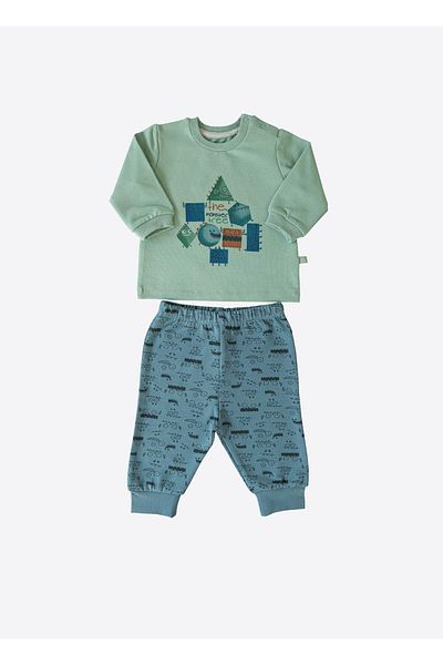 kitikate Organic Monster Tree Set of 2 Green Indigo