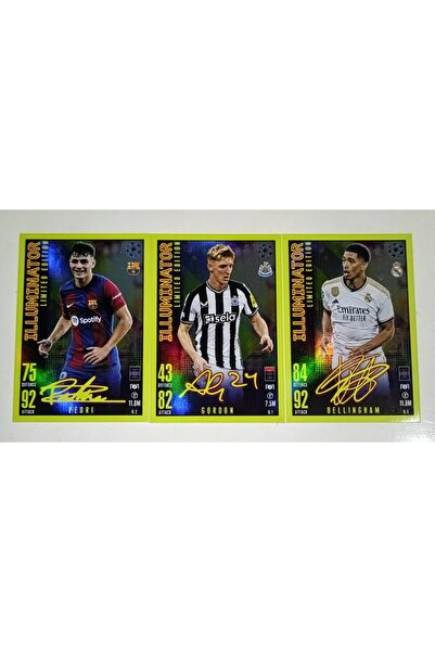 Topps MATCH ATTAX EXTRA 23/24 ILLUMINATOR LIMITED EDITION CARDS Set Of 3