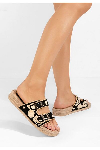B T Shoes Karlyna black flat slippers