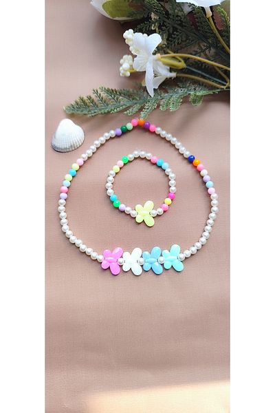 MYSTERY TAKI AKSESUAR Children's Colorful Butterfly Pendant Bracelet Set