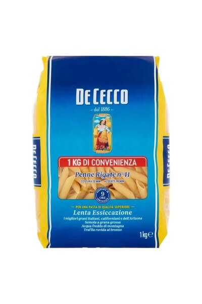 De Cecco Penne Rigate No:41 Makarna – 1 Kg | Italyan Tarzı Premium Kalite