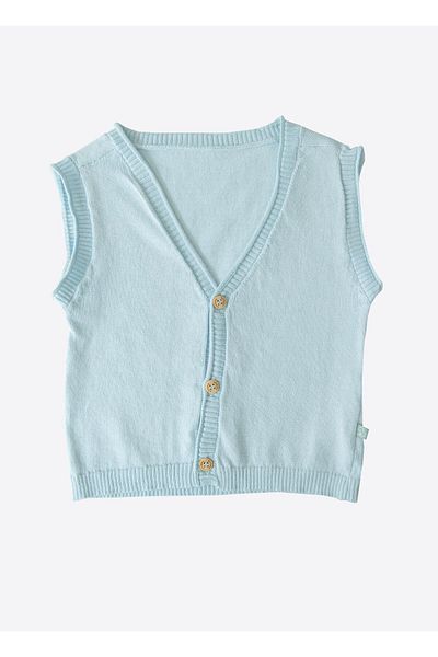 kitikate Organic Leo Tricot Blue Vest