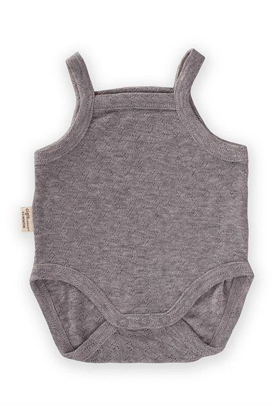 Cigit Strappy Bodysuit 0-2 Years Gray Melange