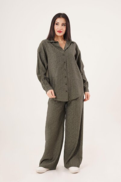 Hipo Trend Сорочка та штани з власним візерунком, хакі, комплект з двох предметів