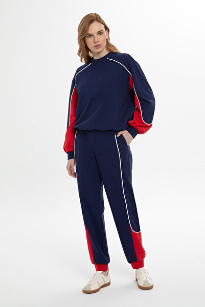 kı.we Yuvarlak Yaka Rahat Kesim Lacivert Eşofman Takımı