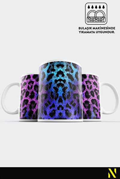 nilizma Leopard Patterned Colorful Mug – 330 ml Mug | Stylish and Durable Design