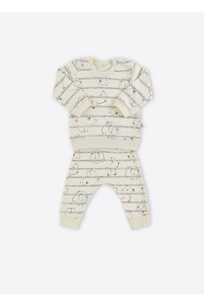 kitikate Natural Big Bear 2-Piece Organic Shalwar Set