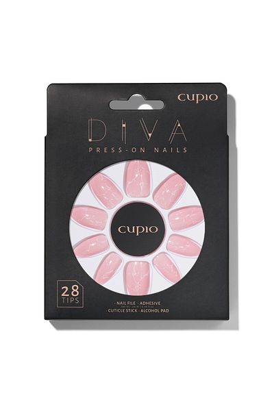 Cupio Cupio Diva false nail set - White Marble