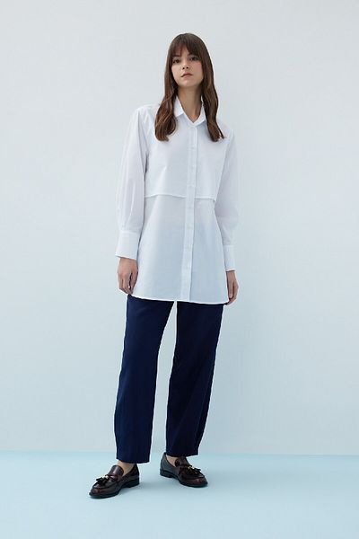 DeFacto Relax Fit Terry Βαμβακερό μακρυμάνικο πουκάμισο Tunic C4532AX24SM