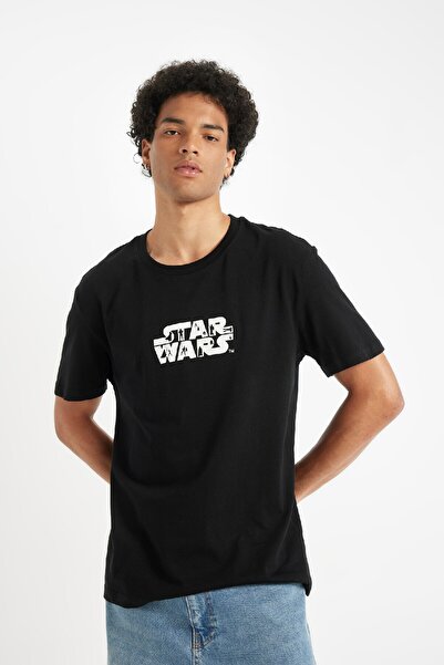 DeFacto 100% βαμβάκι Star Wars Regular Fit Crew λαιμόκοψη κοντομάνικο μπλουζάκι C6523ax24au