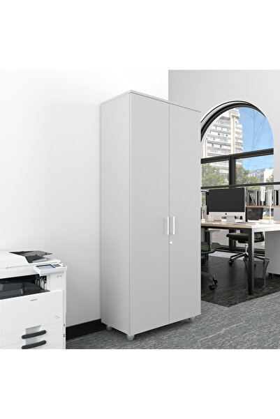 Furni24 Kilitli ve Bölmeli Çok Amaçlı Dolap, Ofis ve Ev için kilitlenebilir a...