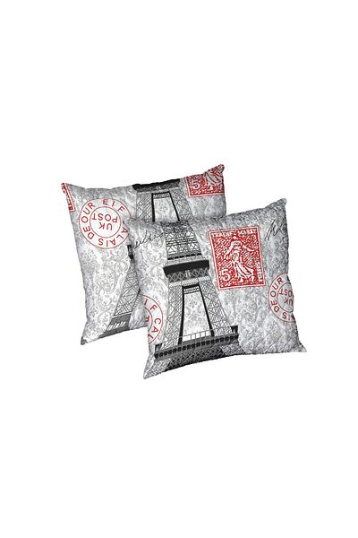 ALCAM Set Of 2 Paris Pillows, Quilted Microfiber, 70x70 Cm