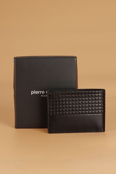 Pierre Cardin Men's Wallet 07568 Black Genuine Leather Card Holder Analin