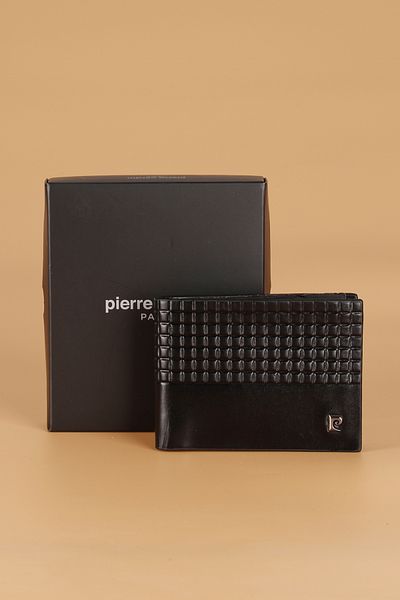 Pierre Cardin Men's Wallet 07568 Black Genuine Leather Card Holder Analin