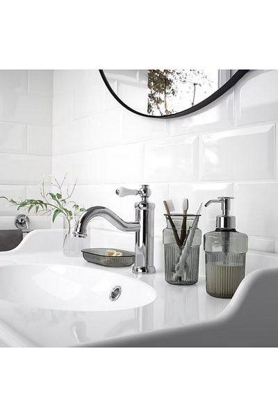IKEA BROFJÄRDEN 3-Piece Bathroom Set - Grey | Soap Dispenser, Toothbrush Holder & Tray