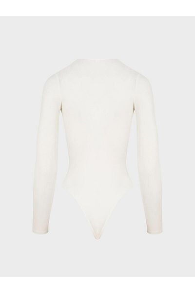 RİVUS Ecru Long Sleeve Iconic Body - Front Twist Detail