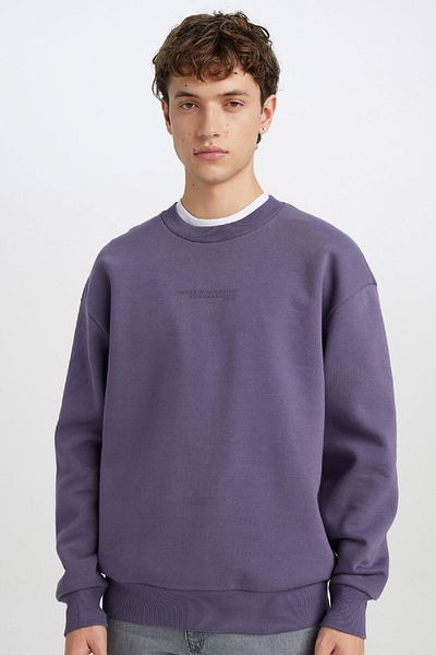 DeFacto Φούτερ με στάμπα Crew Neck Box Fit X8282az24au