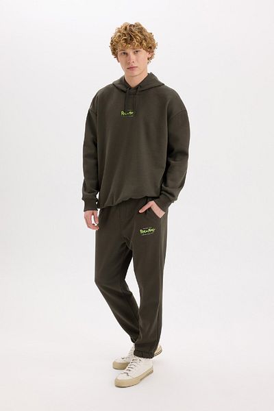 DeFacto Rick And Morty Jogger-Jogginghose, reguläre Passform, elastische Taille, Schnürung mit Taschen, C6509ax24au