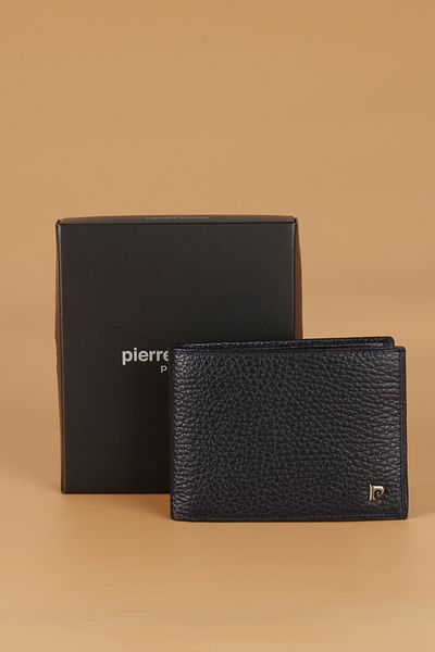 Pierre Cardin Men 3234 Genuine Texture Wallet Card Holder Floater Attack Case: Blue