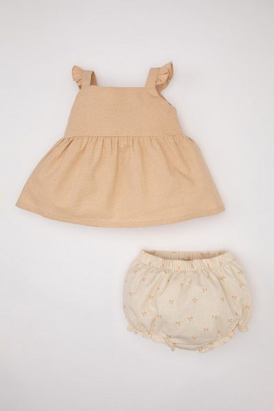 DeFacto Set aus Leinenbluse und Shorts mit Blumenmuster für Babys – C5094a524sm