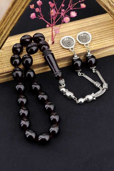 Midyat Gümüş Dünyası Efe Size 17 Pcs Powder Amber Prayer Beads