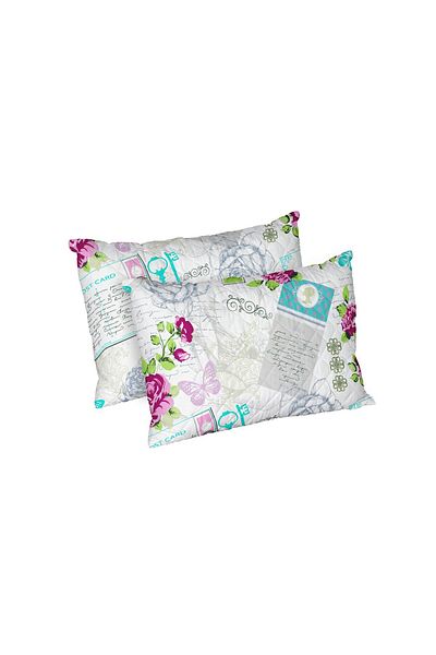 ALCAM Set Of 2 Rose Pillows, Quilted Microfiber, 50x70 Cm
