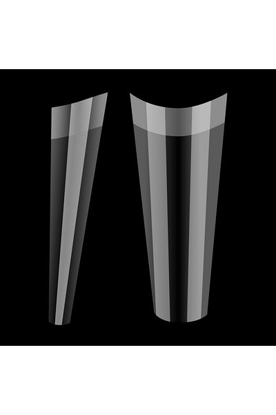 Cupio Tipsuri full nail dizolvabile set 240buc - French Long Coffin