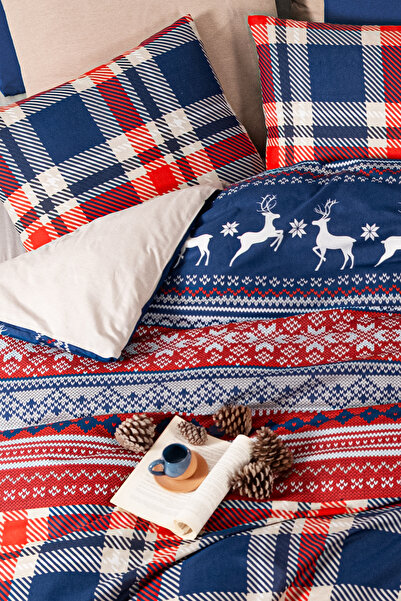 MyStory Home Lastikli Çarşaflı Çift Kişilik Nevresim Takımı Cerf