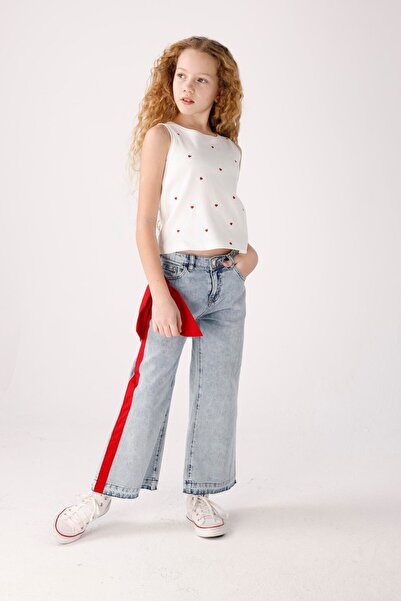 JENA Blugi pentru fete cu fundă 8-14 ani Albastru