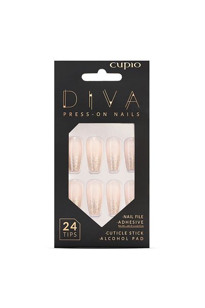 Cupio Set unghii false Cupio Diva - Glitter French