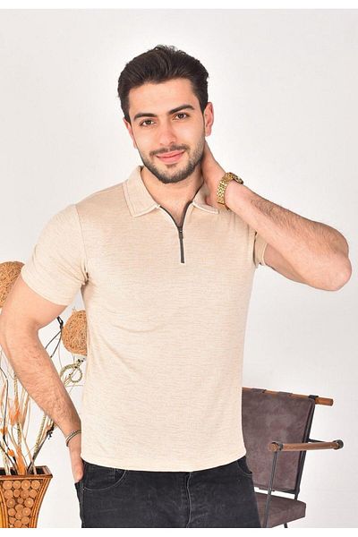 Strong Thin Knitwear Tee with Zipper Detail