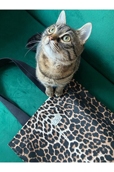 CLA Leopar Körüklü Bez Çanta