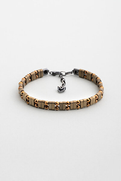 So CHIC... Hematit Taşlı Oksit Kaplama 20 Cm Gümüş Erkek Bileklik