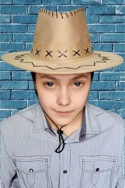 Uniquetrenders Παιδικό Unisex Καπέλο Nubuck Cowboy 8-14 ετών Εύρος 10 τεμαχίων