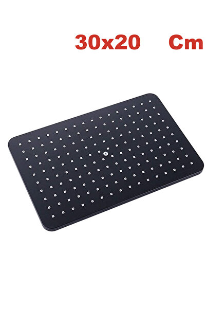 banyonatural 30x20 cm Dikdörtgen Siyah Tepe Duş Başlığı - Kireç Kırıcılı, 360...