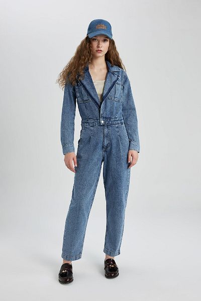 DeFacto Long Sleeve Jean Jumpsuit C5728Ax24Sp