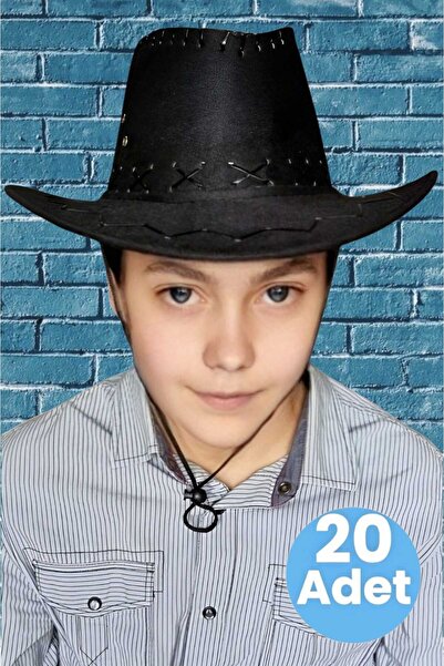 Uniquetrenders قبعة رعاة البقر من جلد النوبوك للجنسين للأطفال 20 قطعة (الأعما...