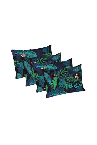 ALCAM Set Of 4 Exotic Pillows, Quilted Microfiber, 50x70 Cm